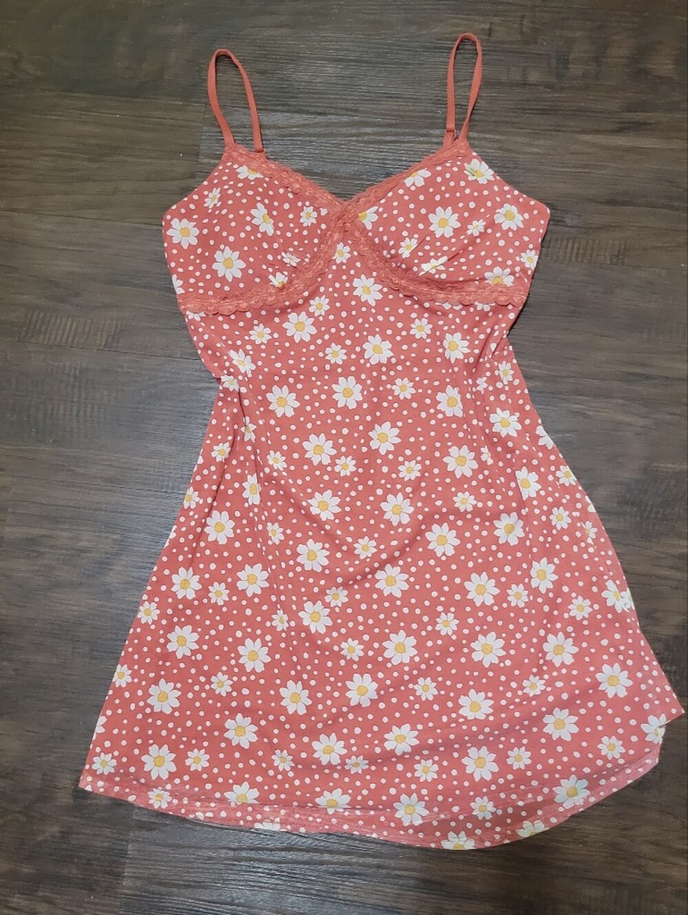 No Boundaries Coral Pink Daisy Print Slip Dress